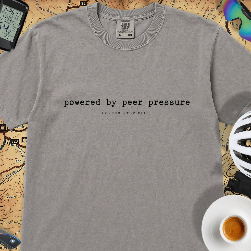 Powered by Peer Pressure Cycling T-Shirt — Grey