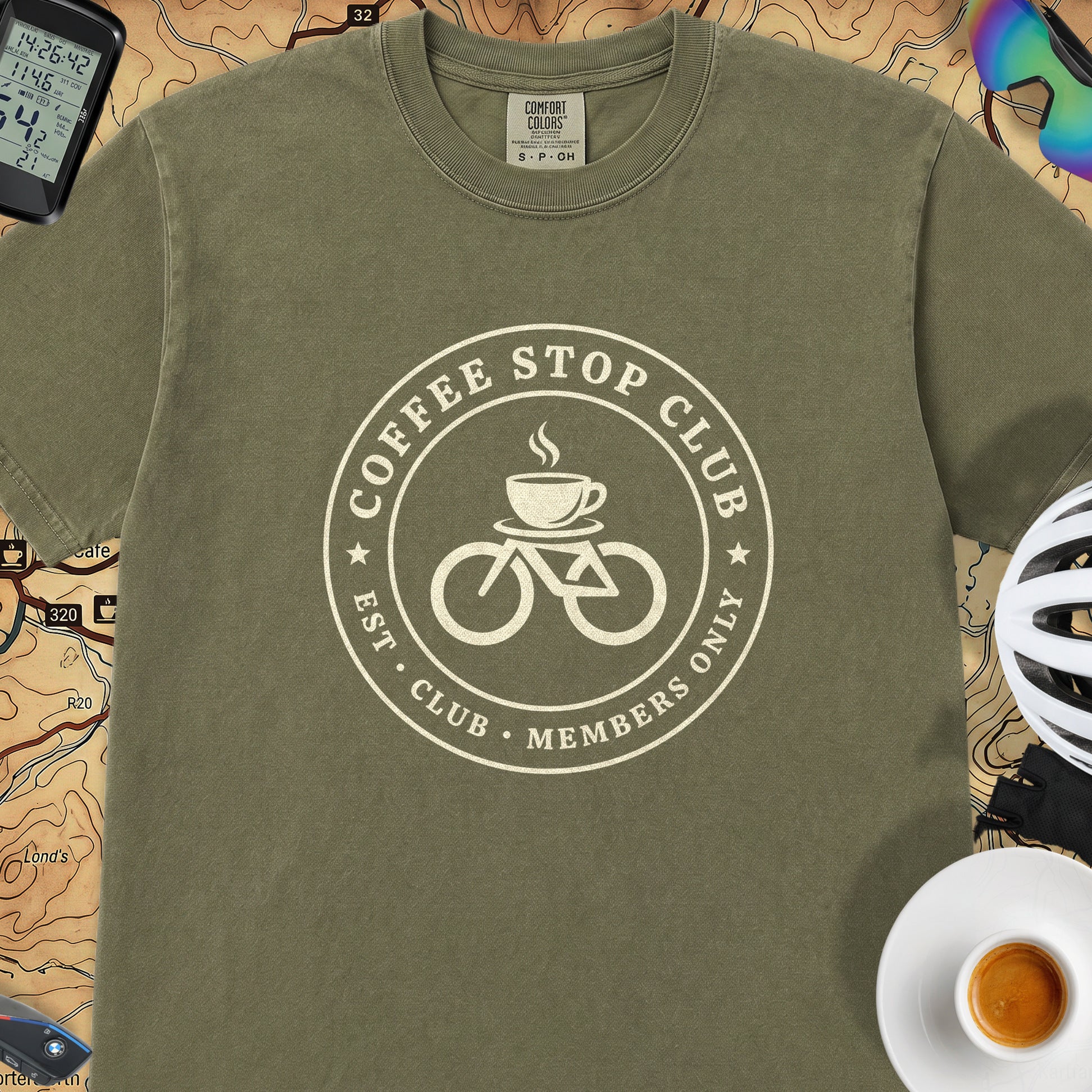 Coffee Stop Club Bike T-Shirt — Hemp