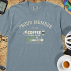  Proud Member Coffee Stop Club T-Shirt — Ice Blue