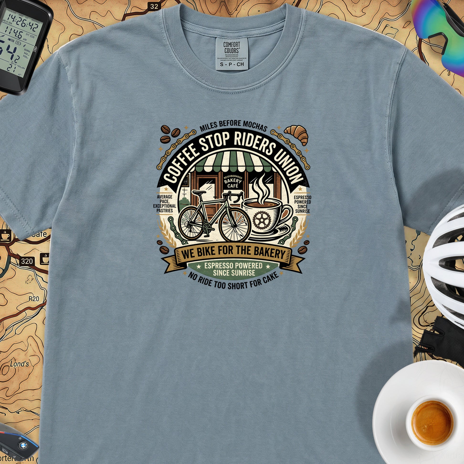 Riders Union Bakery T-Shirt — Ice Blue