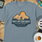 Out of Excuses Cyclist T-Shirt — Ice Blue