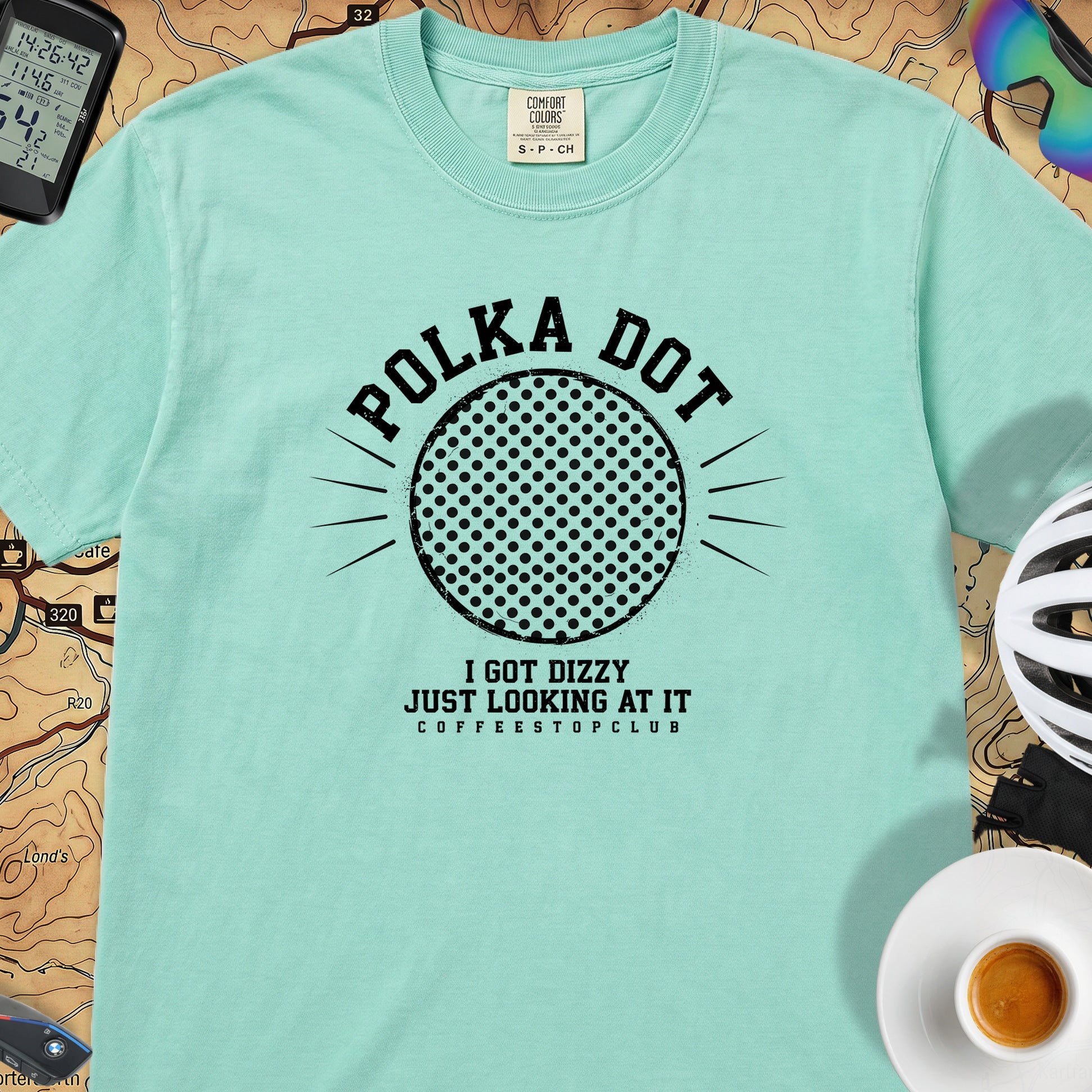 Polka Dot Yellow Cycling T-Shirt — Island Green
