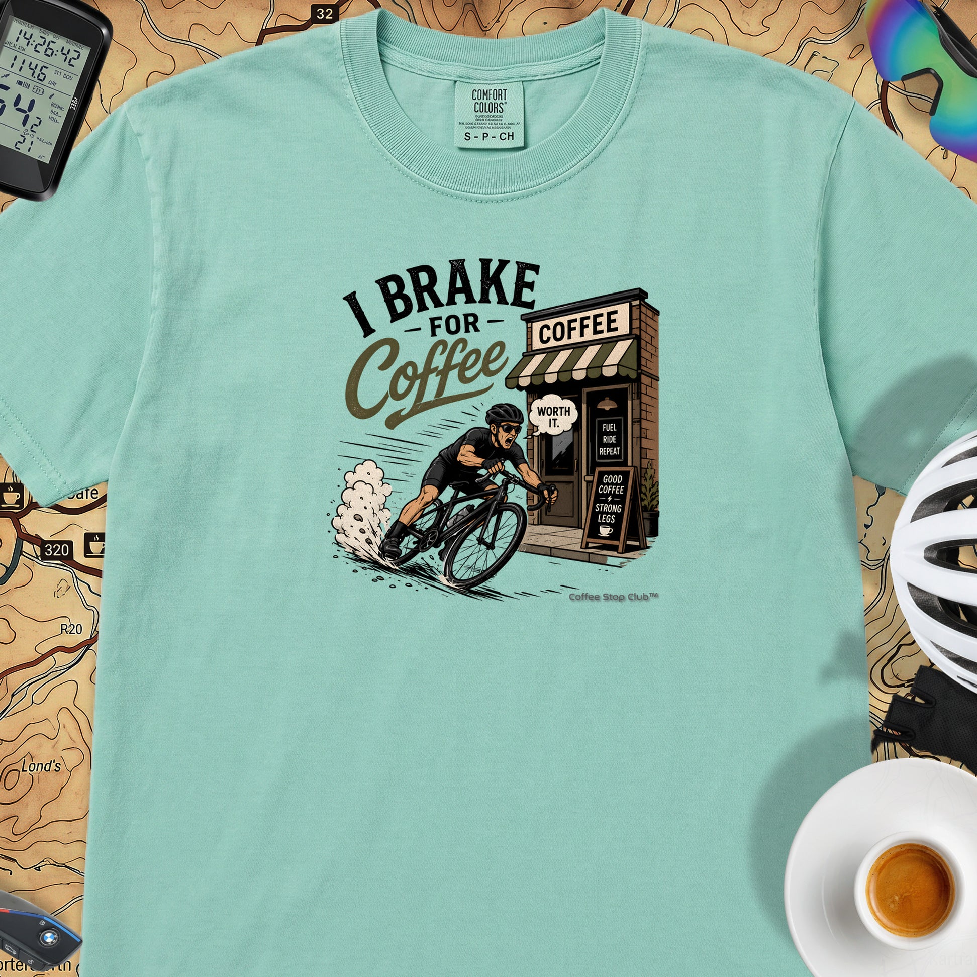 I Brake For Coffee T-Shirt — Island Reef
