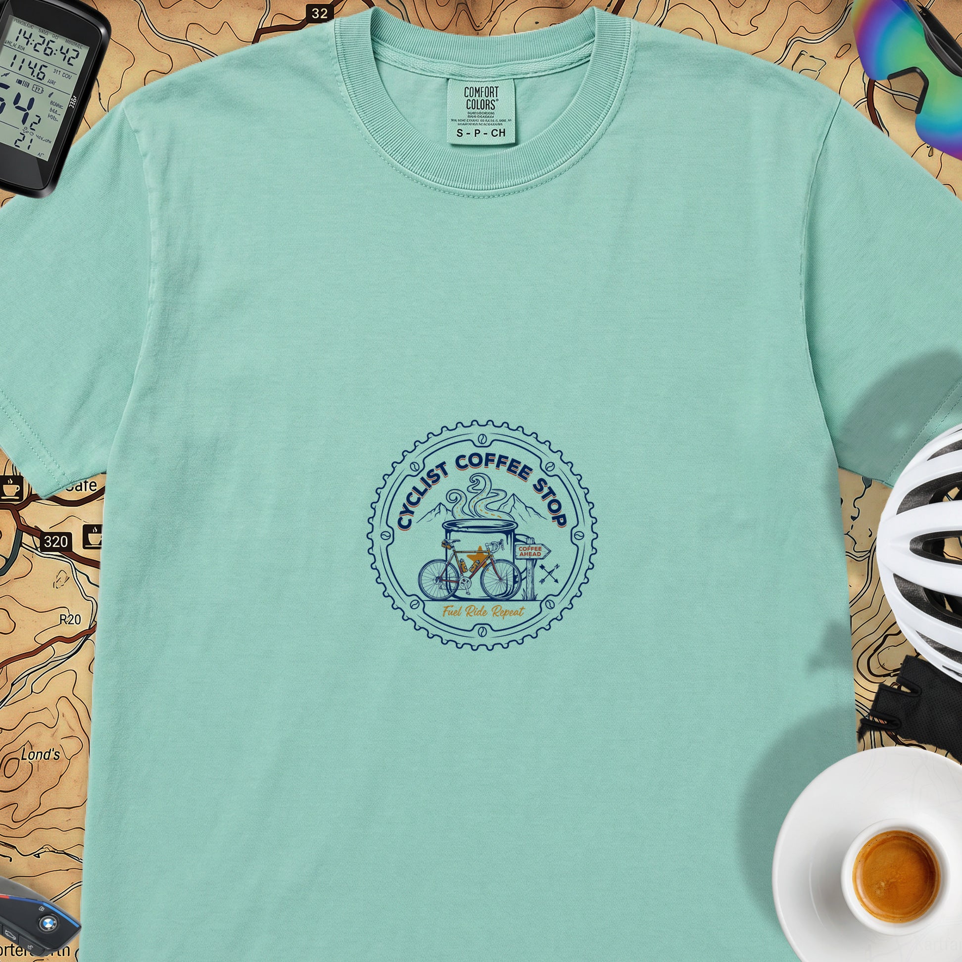 Cyclist Coffee Shop T-Shirt — Island Reef