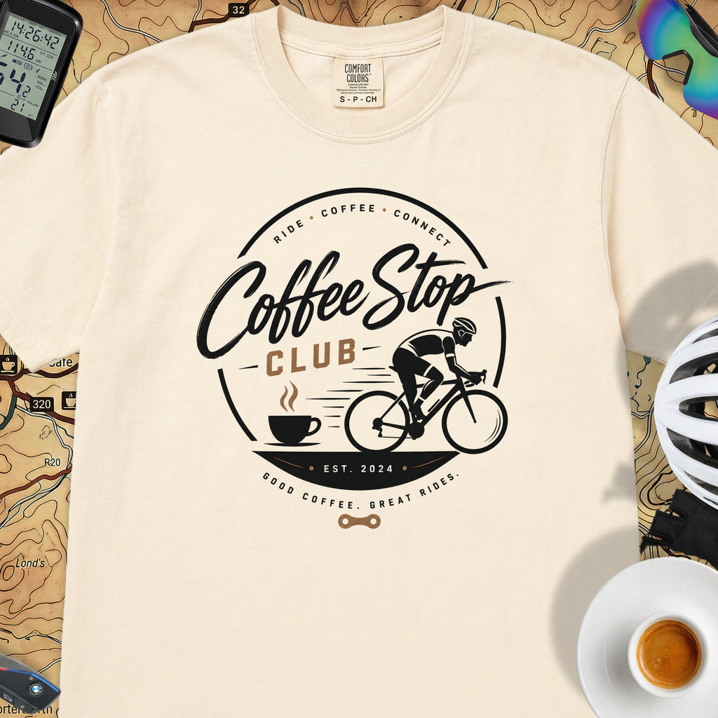 Good Coffee Stop Club T‑Shirt — Ivory