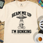 Beam Me Up Bonking Cycling T-Shirt — Ivory