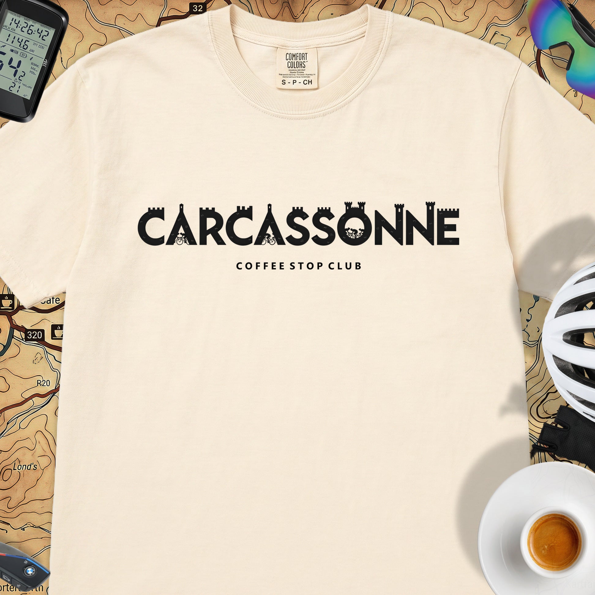 Carcassonne Cycle Tour T-Shirt — Ivory