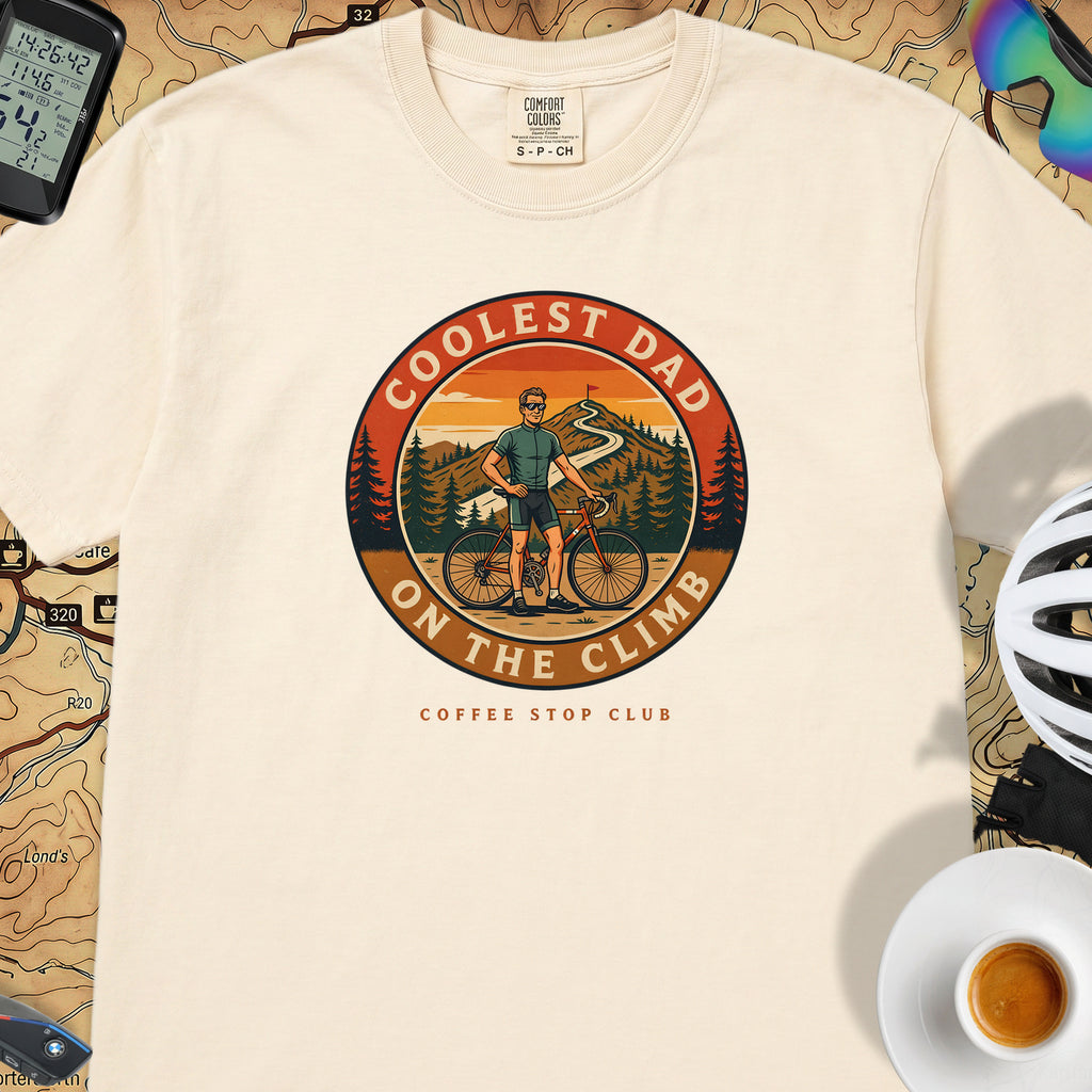 Coolest Dad On The Climb T-Shirt — Ivory