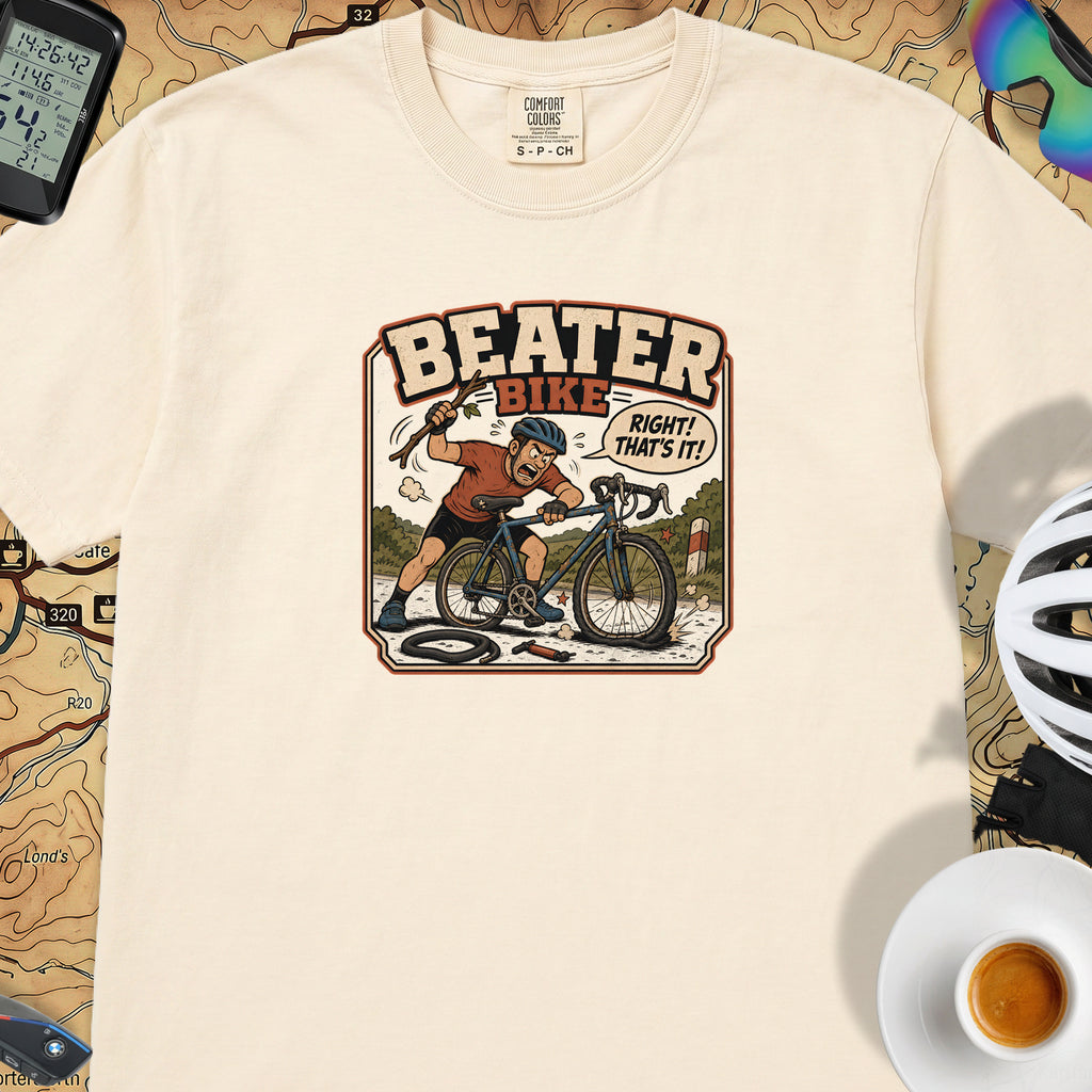 Beater Bike Comic T‑Shirt — Ivory