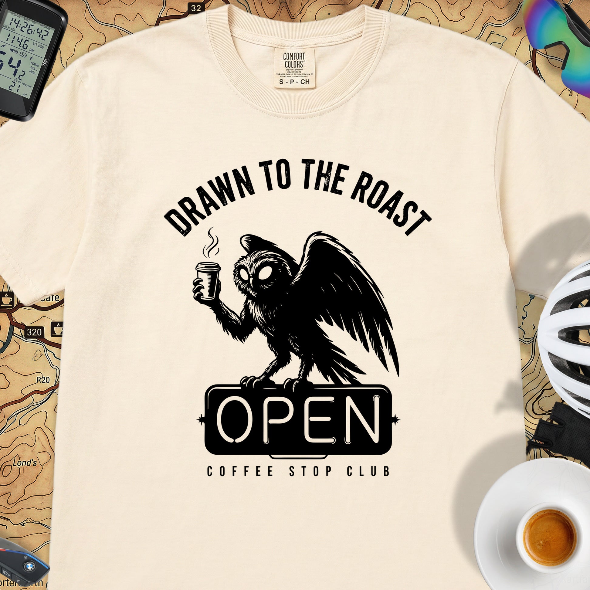 Drawn to the Roast Cycling T-Shirt — Ivory