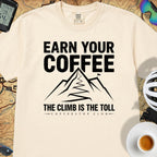 Earn Your Coffee Cycling T-Shirt — Ivory