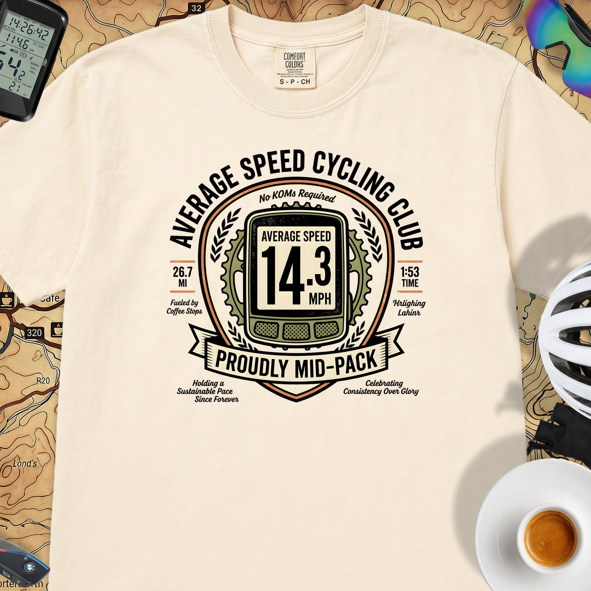 Average Speed Cycling T-Shirt — Ivory