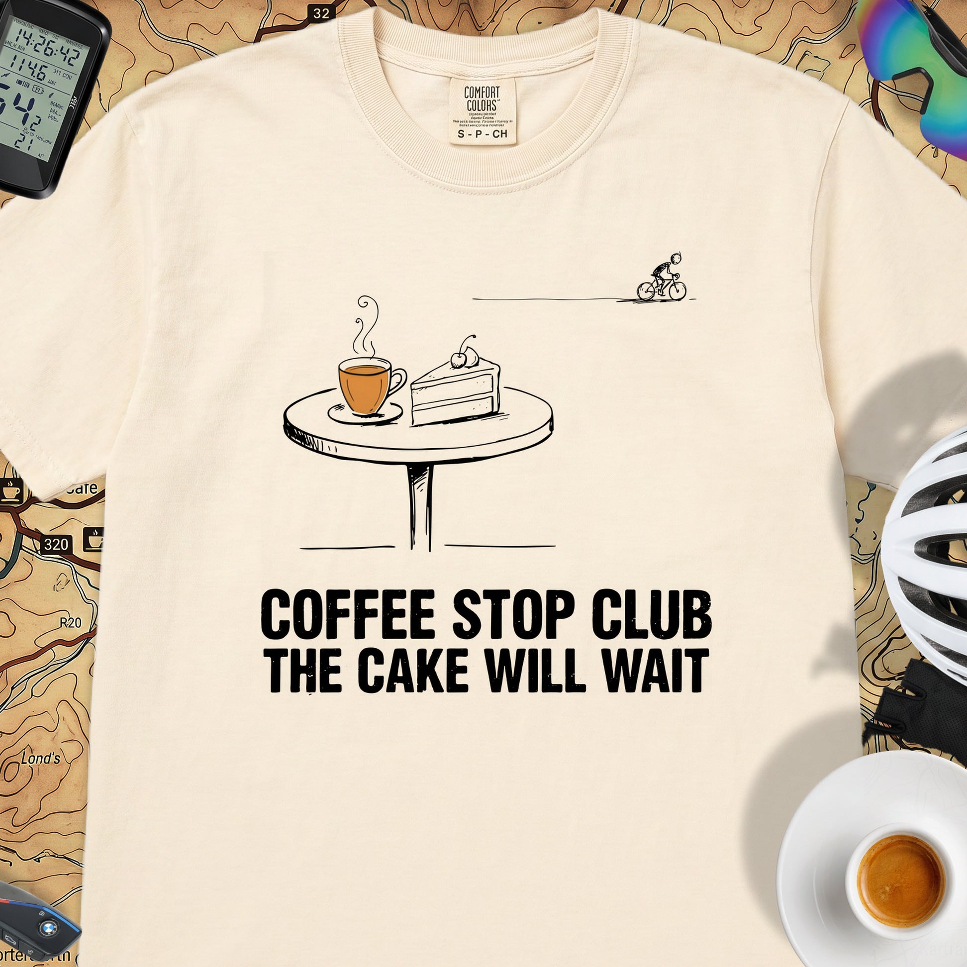 Cake Will Wait Cycling T-Shirt — Ivory