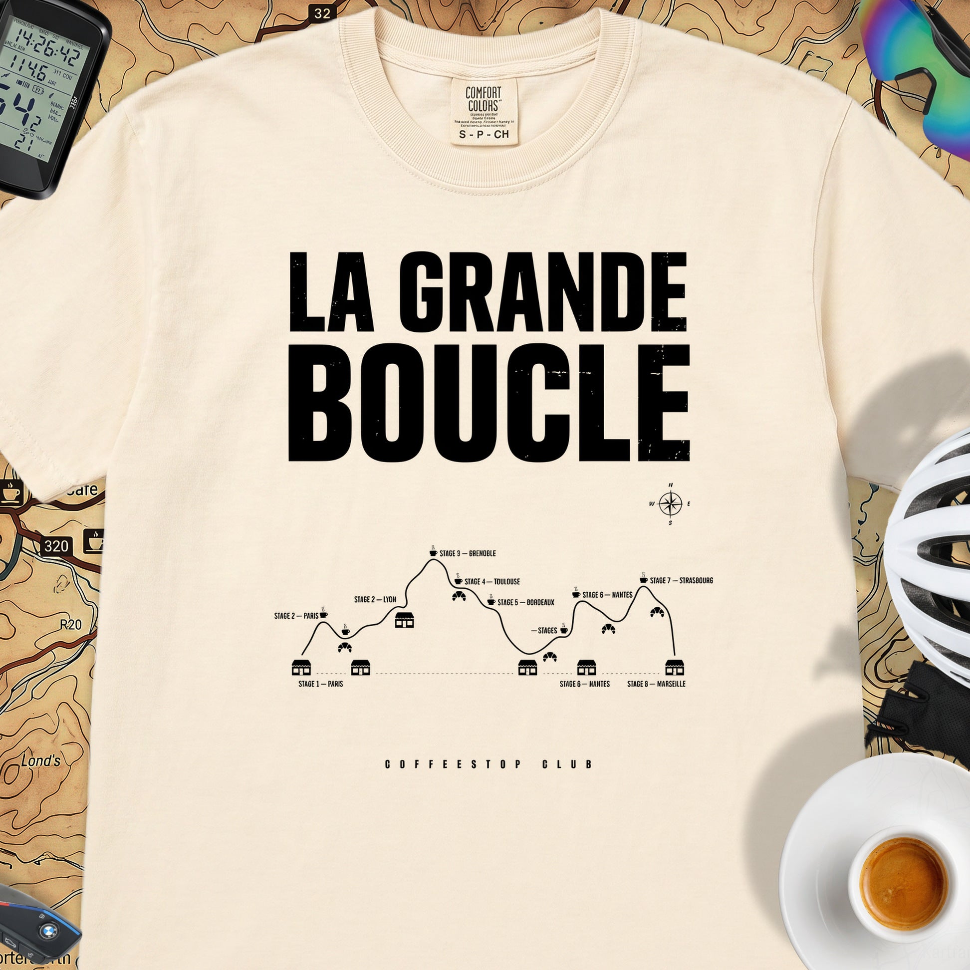 Grande Boucle TdF Cycling T-Shirt — Ivory