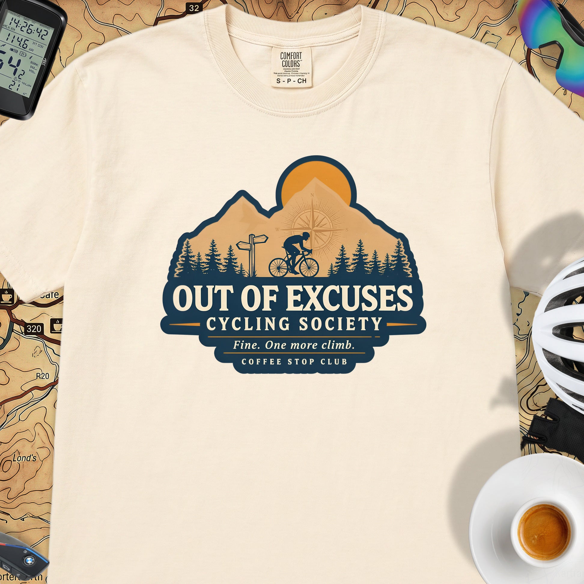 Out of Excuses Cyclist T-Shirt — Ivory