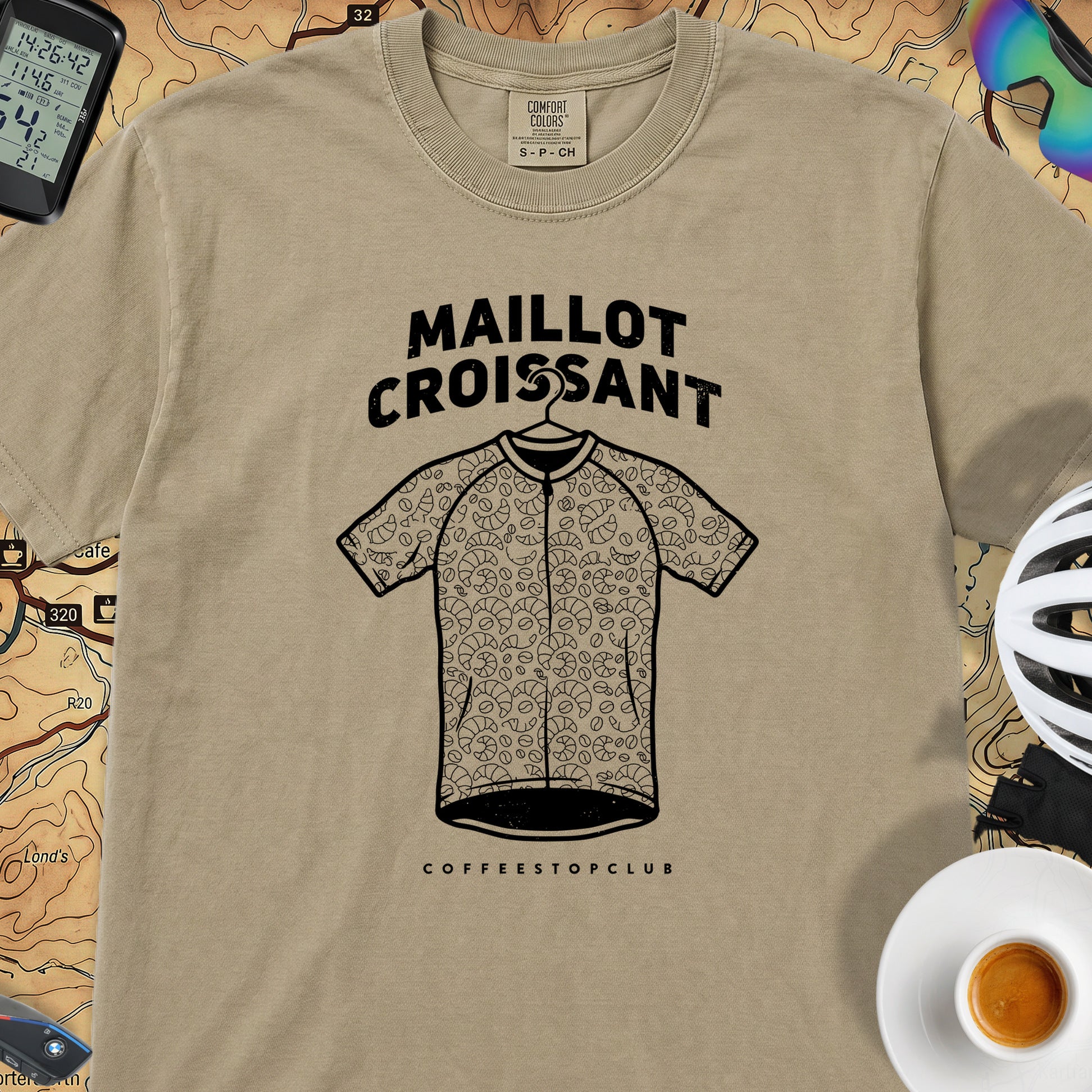 Maillot Croissant Cyclist T-Shirt — Khaki