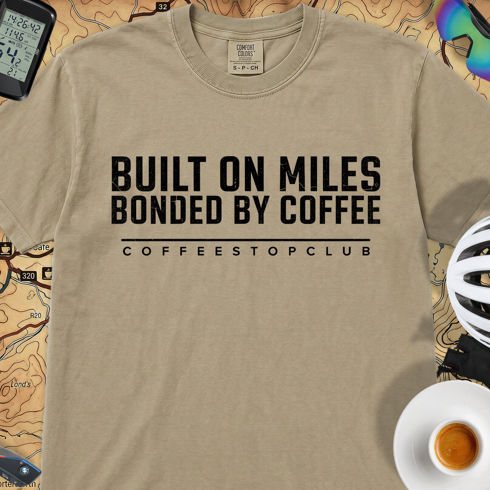 Bonded by Coffee T‑Shirt — Khaki