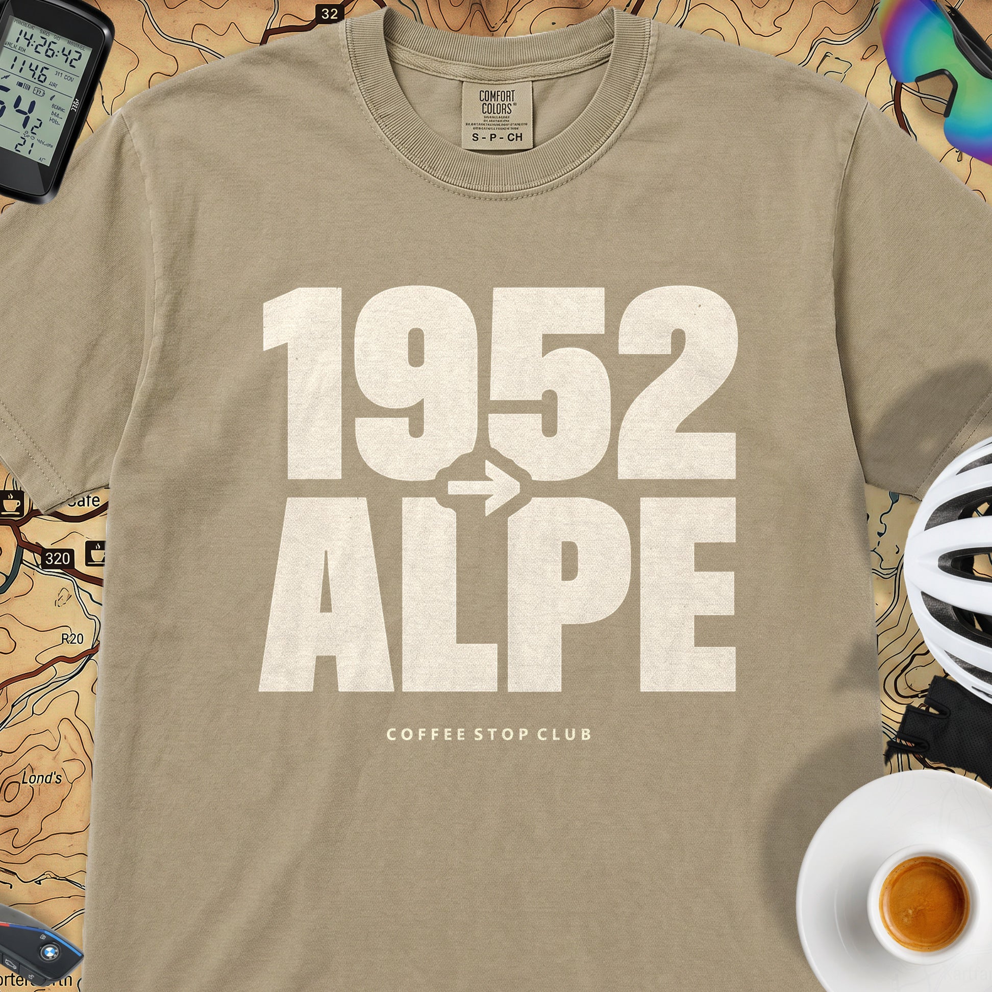 1952 --> l'Alpe Tour T‑Shirt — Khaki
