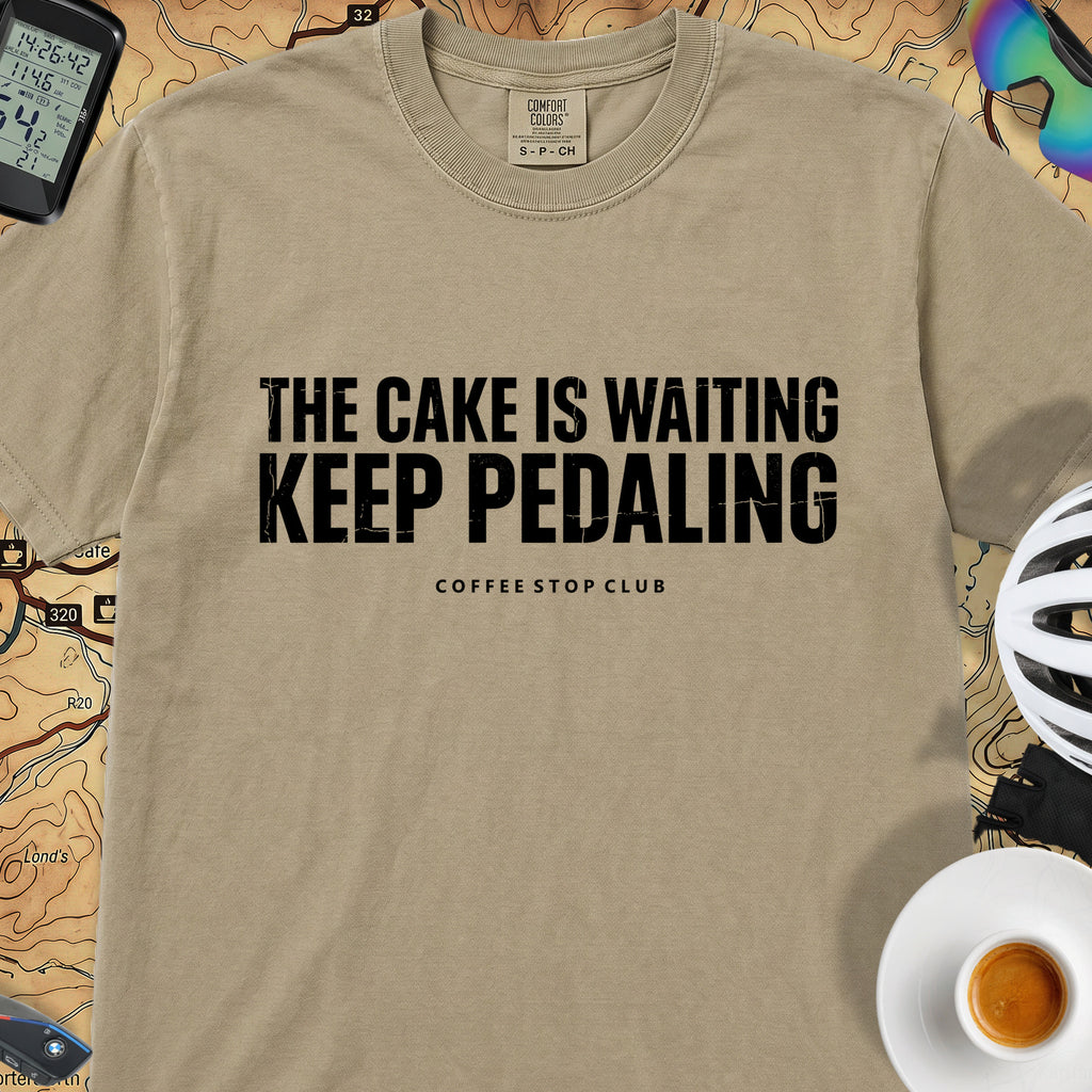 The Cake is Waiting T‑Shirt — Khaki