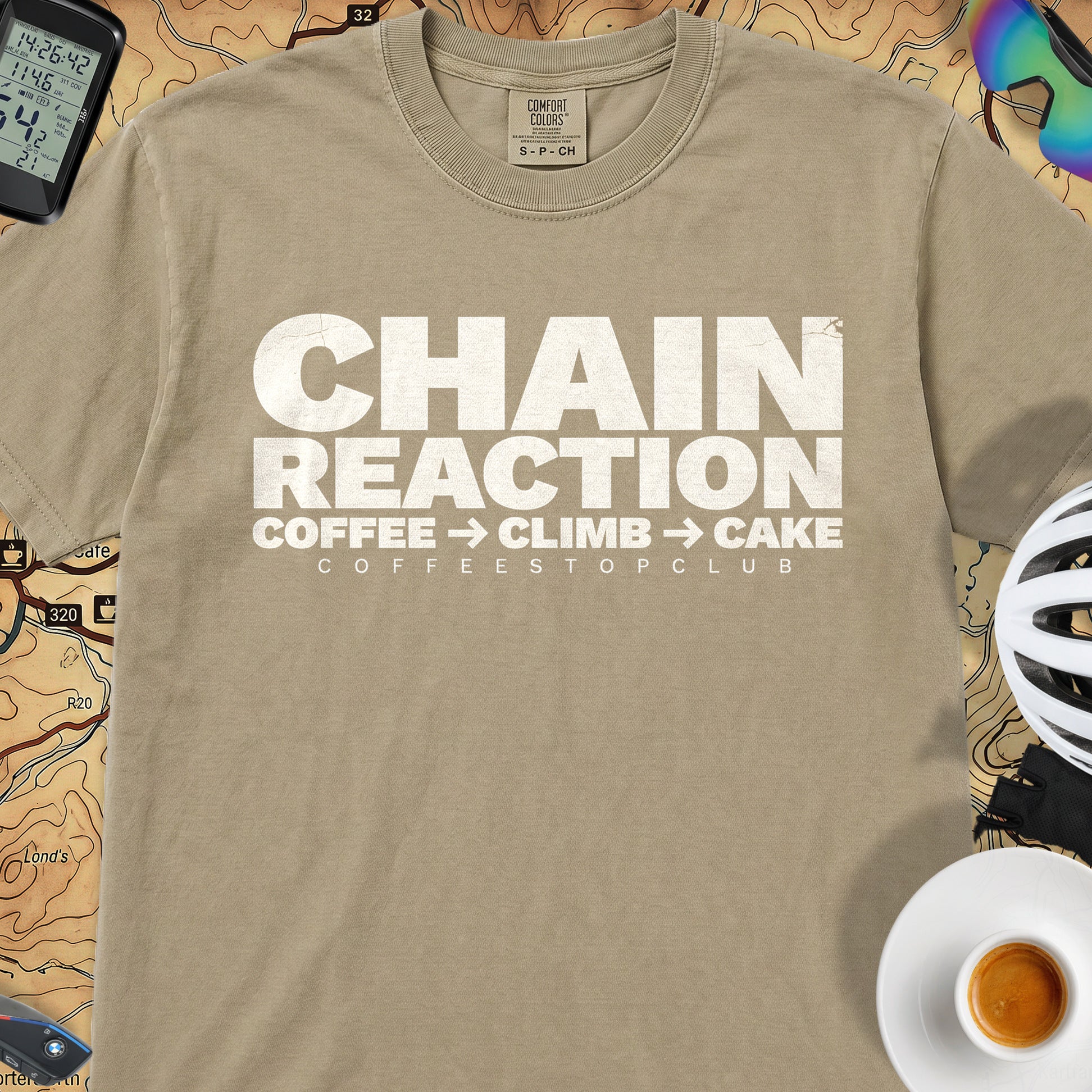 Chain Reaction T‑Shirt — Khaki