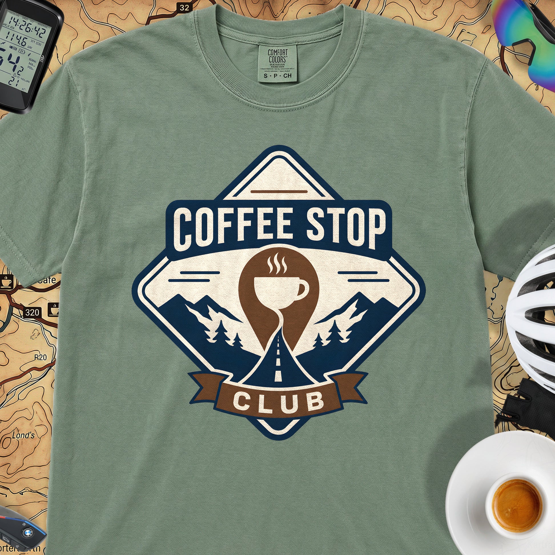 The Coffee Stop Club T‑Shirt — Light Green