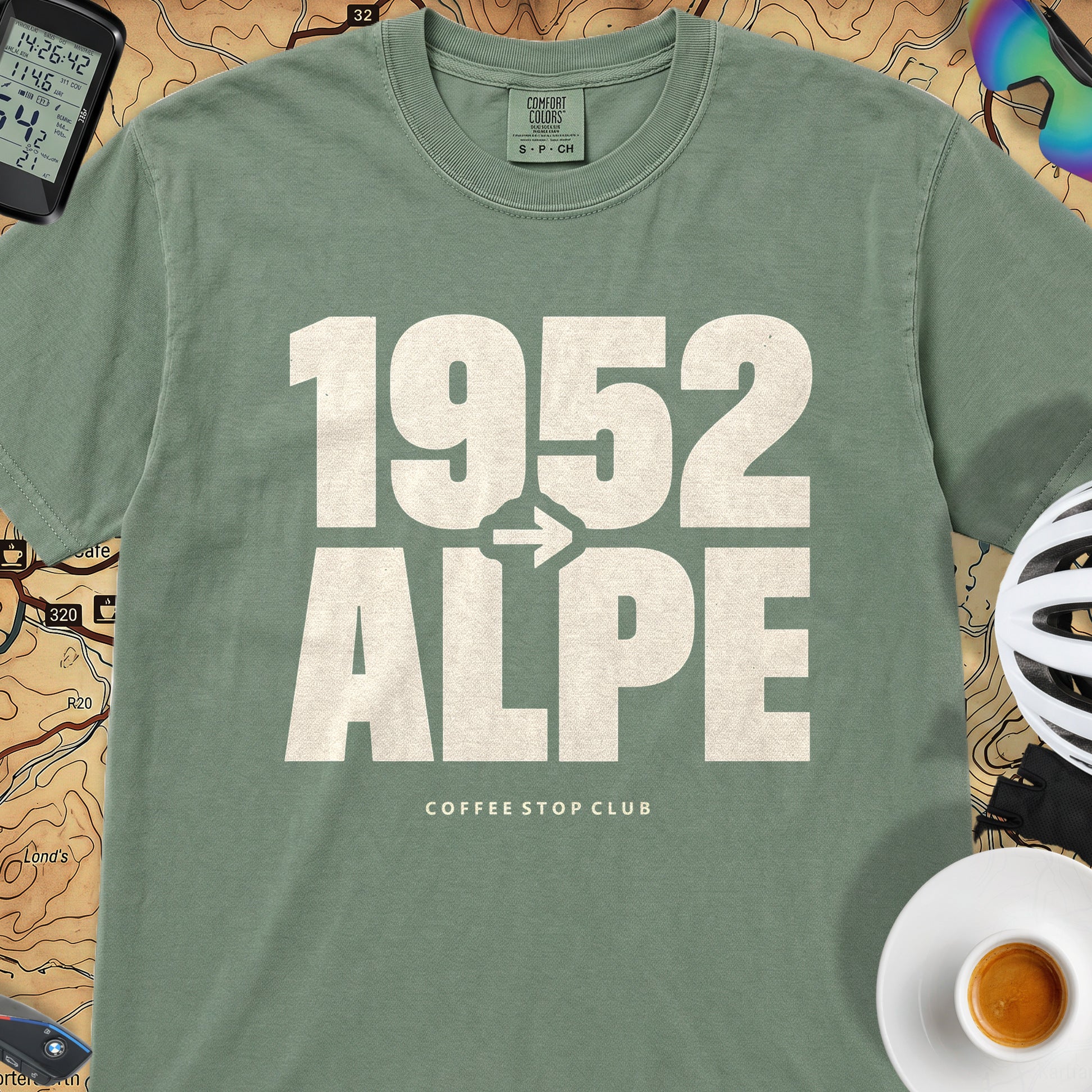 1952 --> l'Alpe Tour T‑Shirt — Light Green