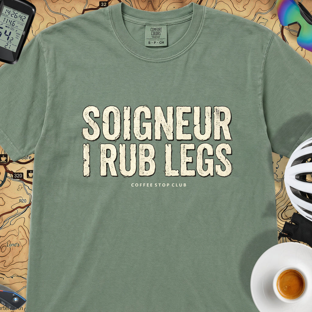 Soigneur Leg Rub Tour T‑Shirt — Light Green