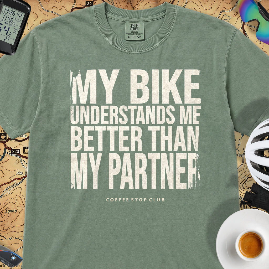 My Bike - My Partner - Just Sayin' T‑Shirt — Light Green