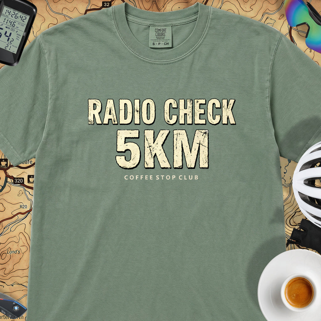 Radio Check 5Km Tour T‑Shirt — Light Green