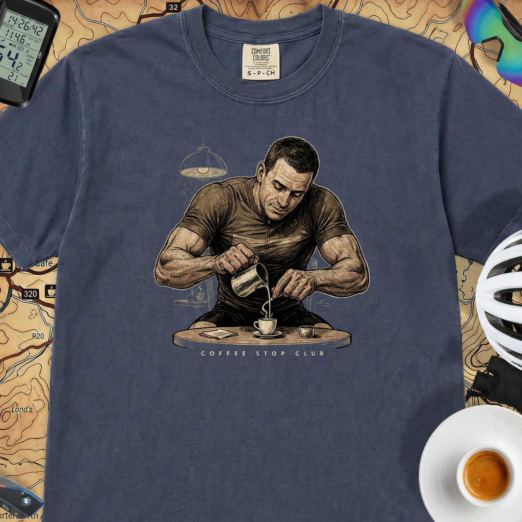 Espresso Stop Cycling T-Shirt — Midnight