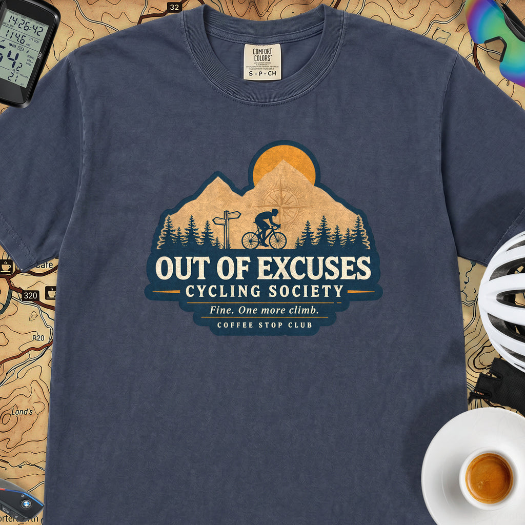 Out of Excuses Cyclist T-Shirt — Midnight