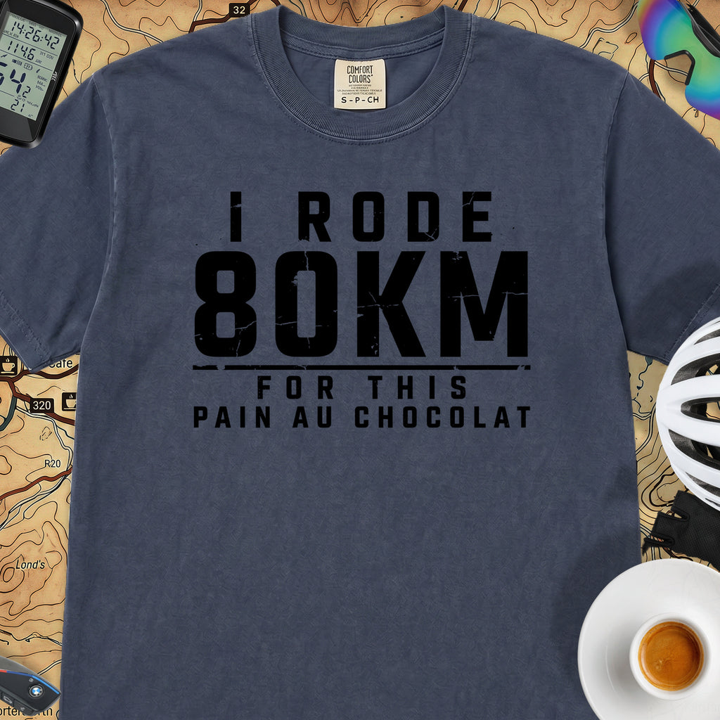 I Rode 800km For a Pain au Chocolat T‑Shirt — Midnight