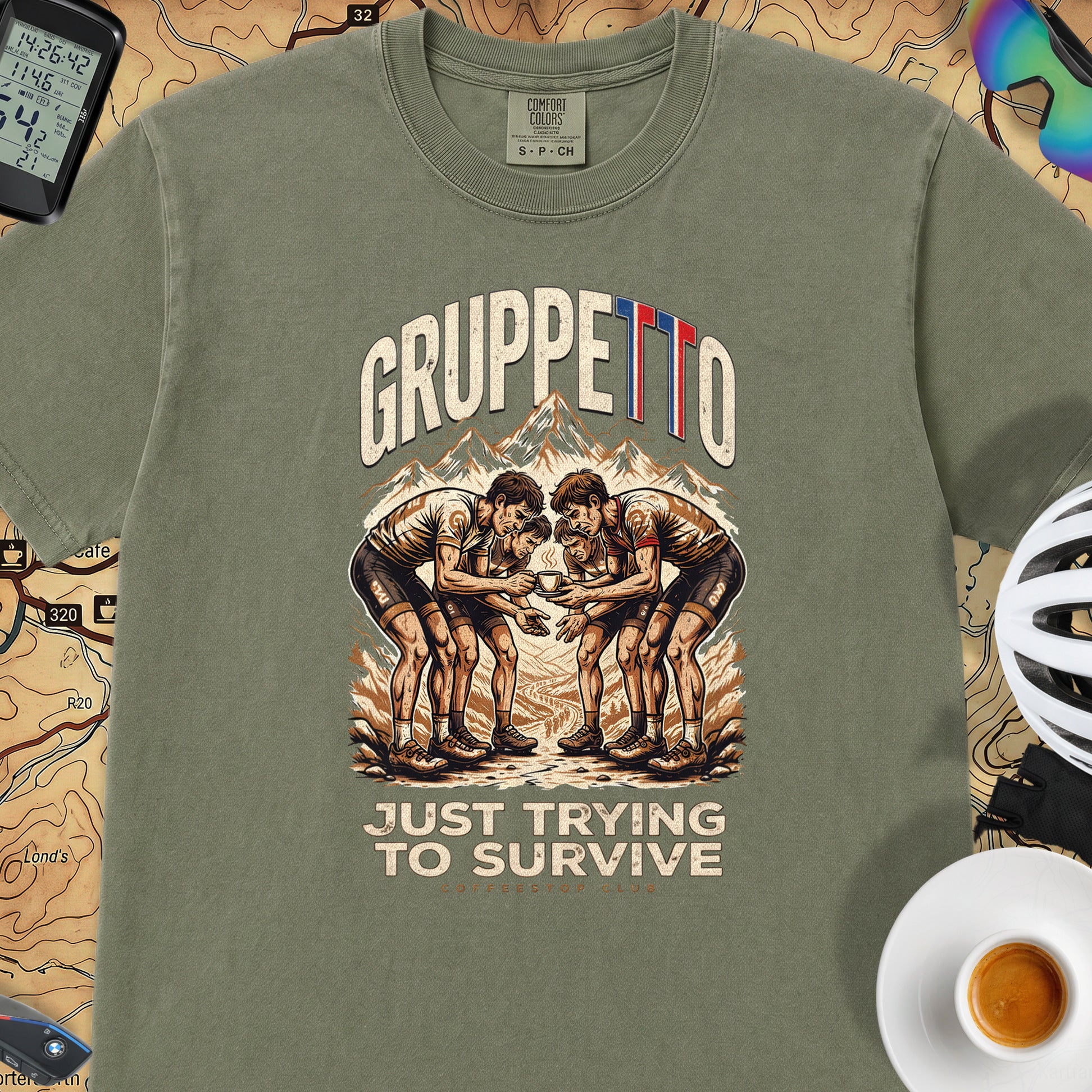 Gruppetto TdF Cycling T-Shirt — Moss