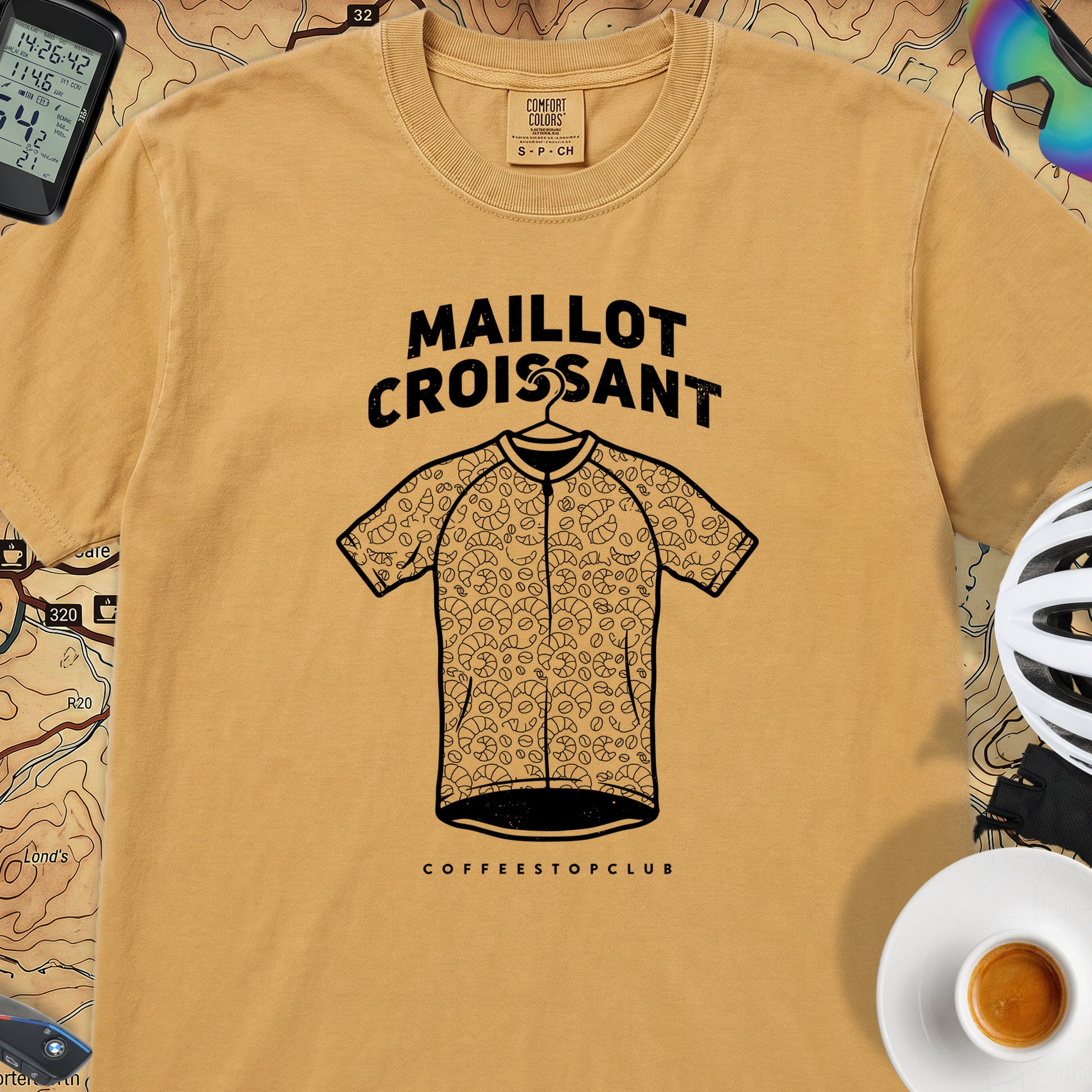 Maillot Croissant Cyclist T-Shirt — Mustard