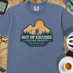 Out of Excuses Cyclist T-Shirt — Mystic Blue
