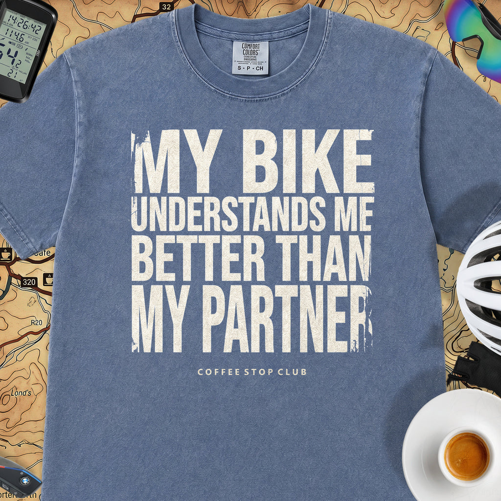 My Bike - My Partner - Just Sayin' T‑Shirt — Mystic Blue
