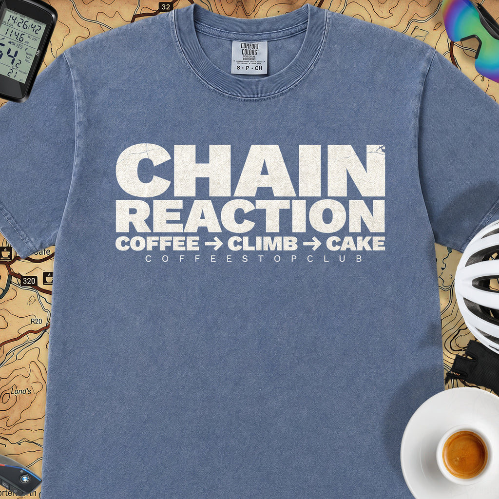 Chain Reaction T‑Shirt — Mystic Blue