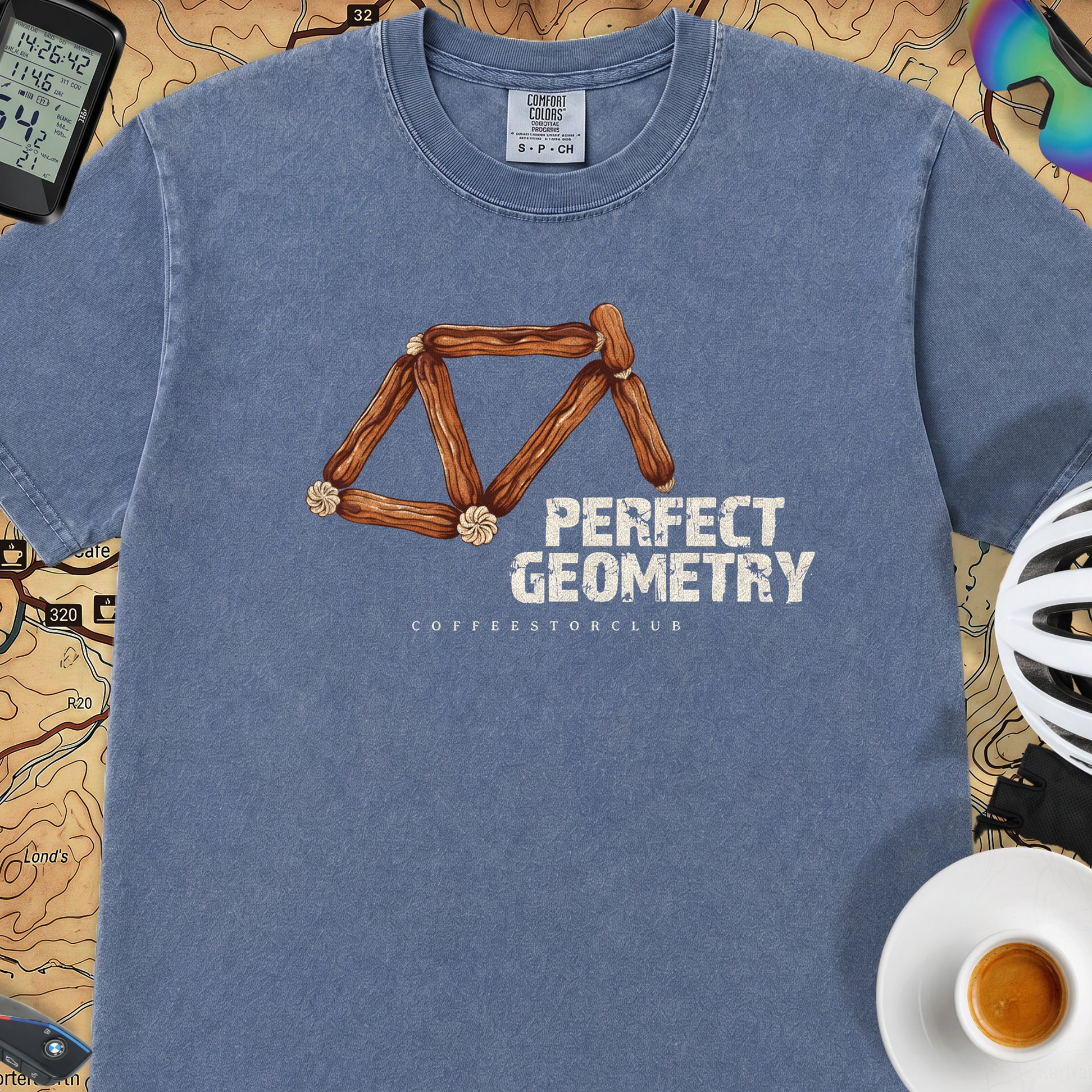 Perfect Geometry T‑Shirt — Mystic Blue