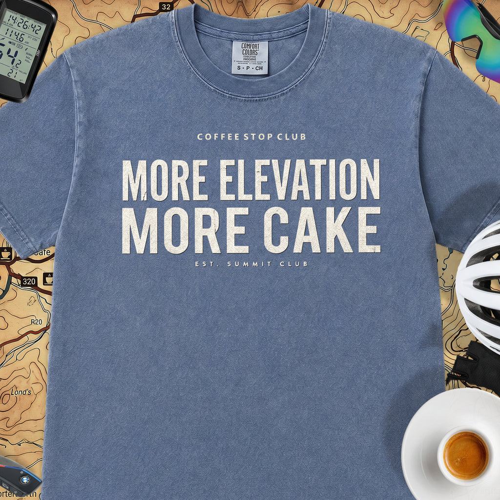 More Elevation More Cake T‑Shirt — Mystic Blue