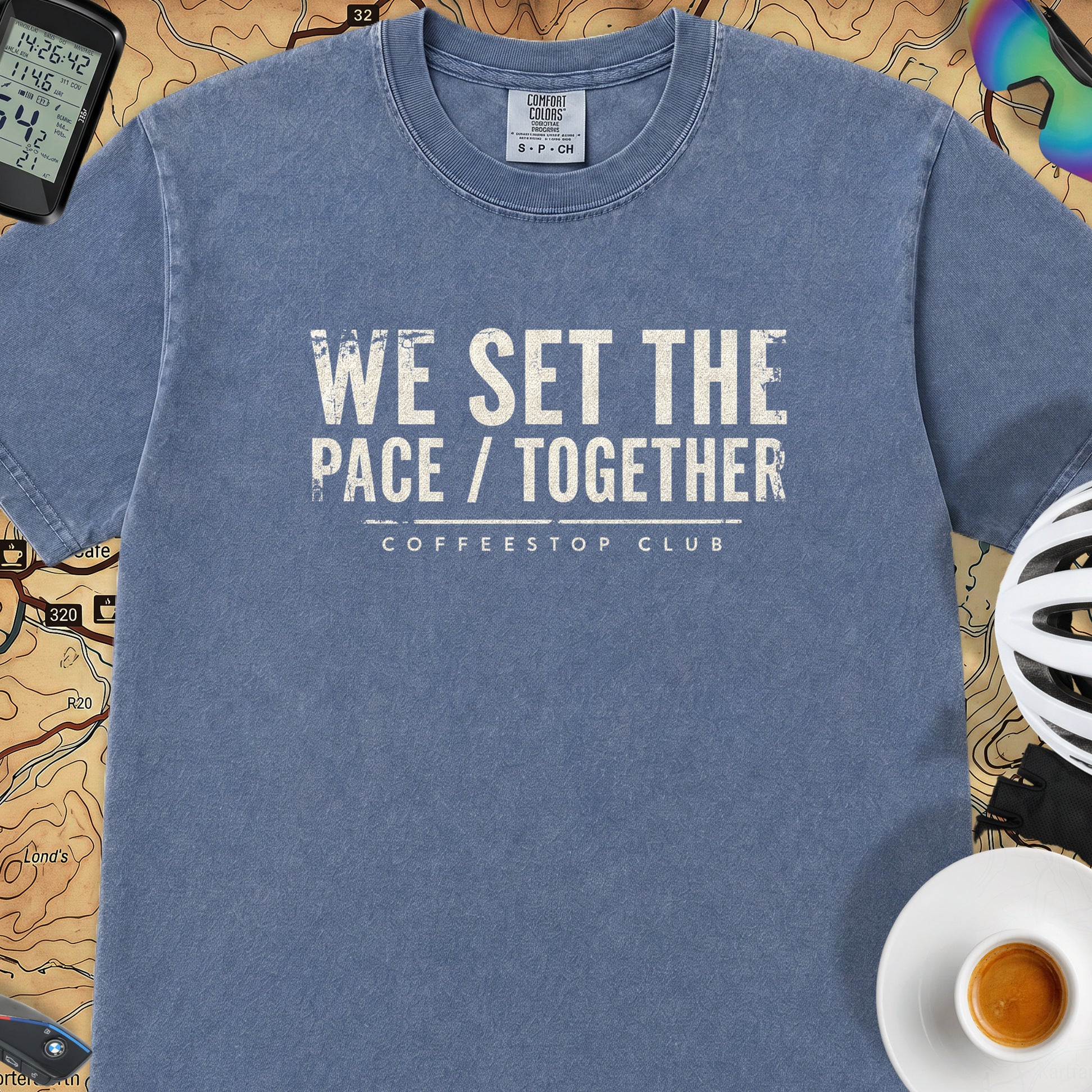 We Set The Pace T‑Shirt — Mystic Blue