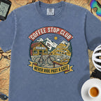 Never Pass a Café T‑Shirt — Mystic Blue