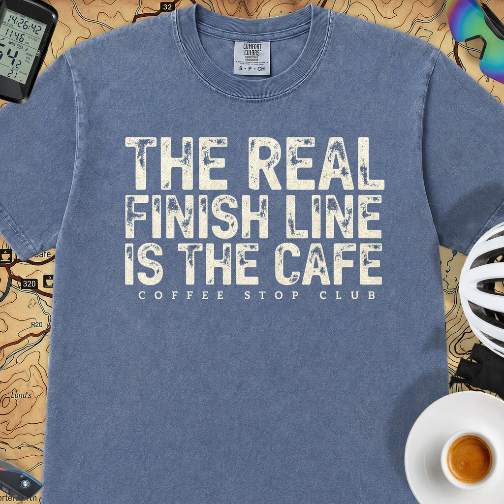 The Real Finish Line T‑Shirt — Mystic Blue