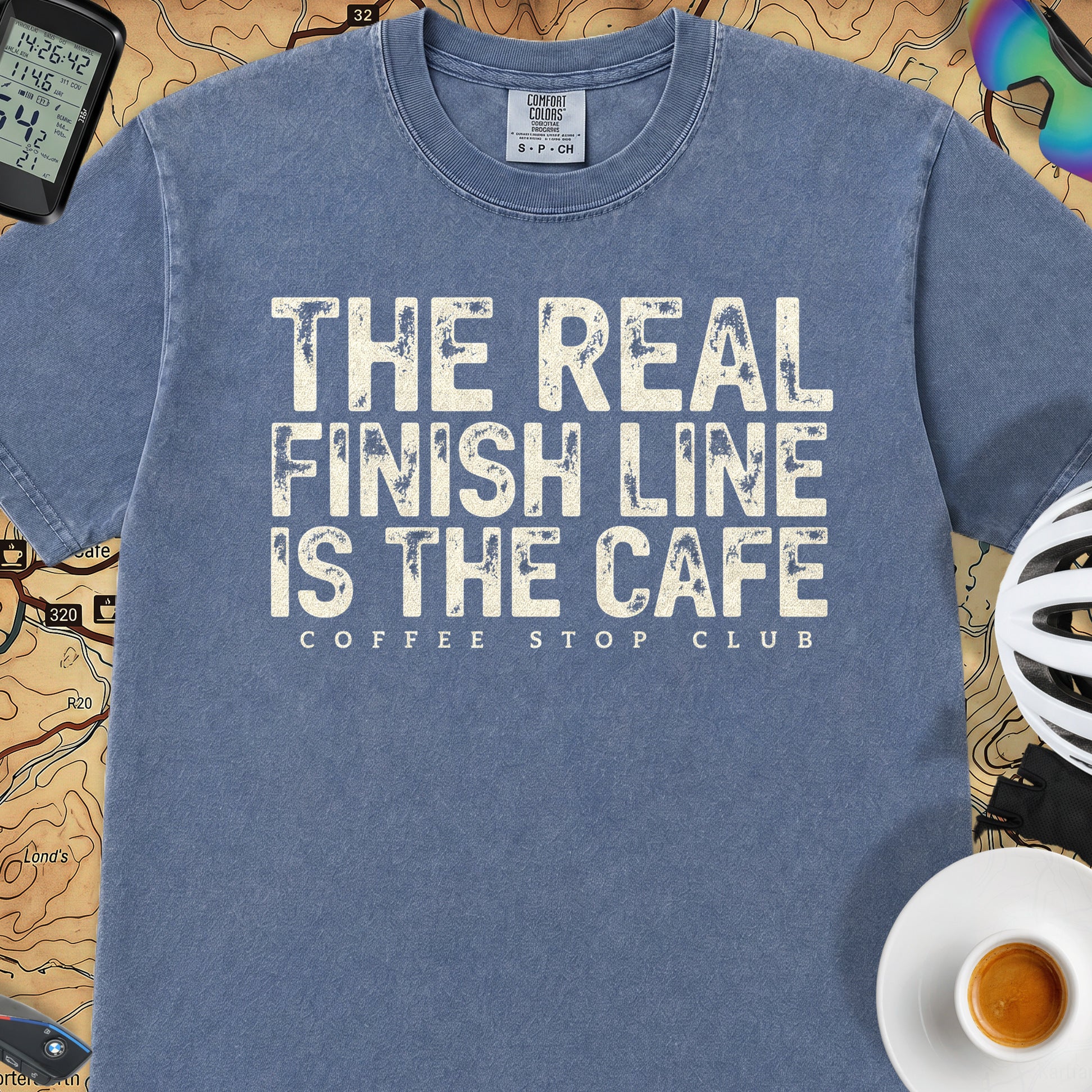 The Real Finish Line T‑Shirt — Mystic Blue