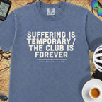 Suffering is Temporary Cycling T‑Shirt — Mystic Blue