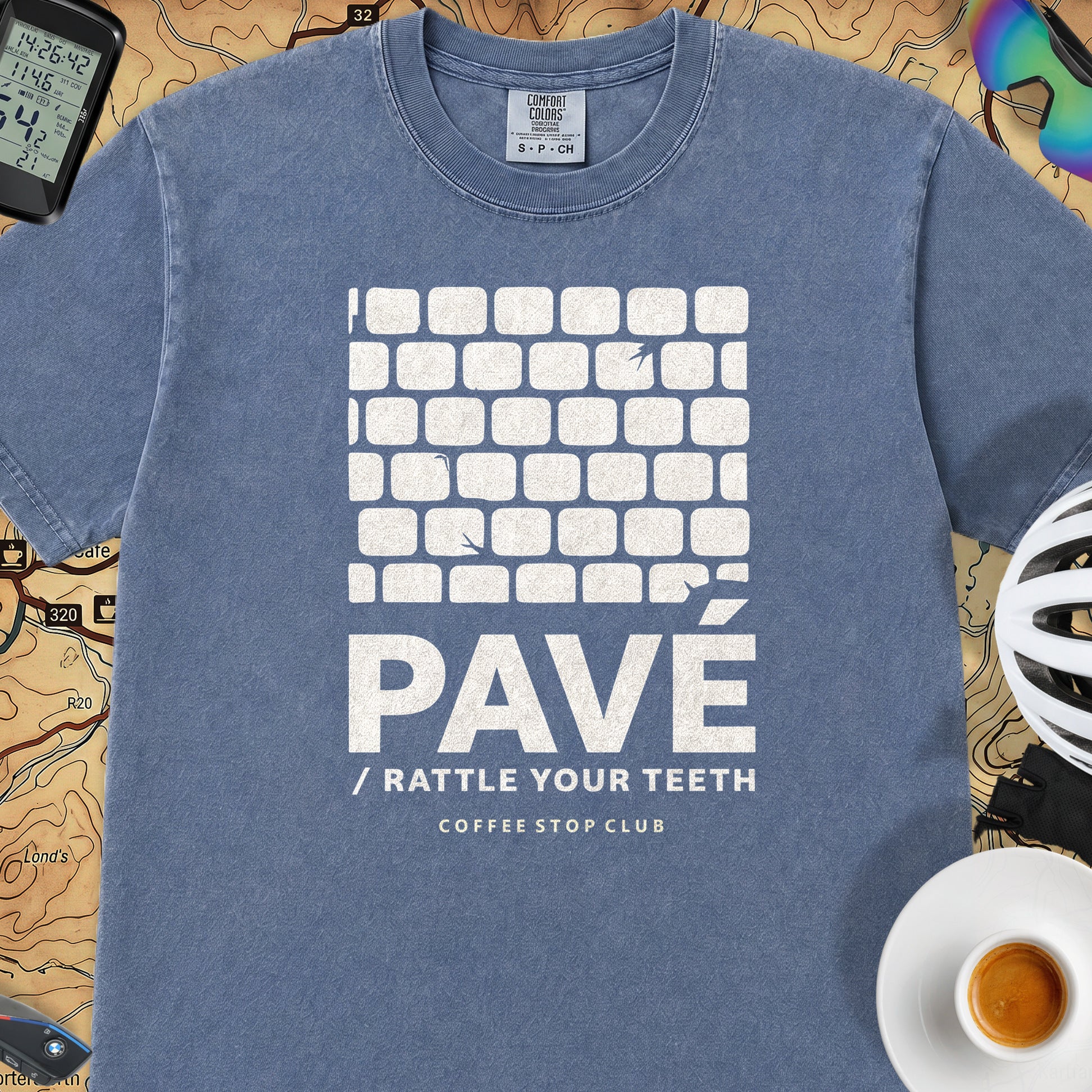 Pavé Tour T‑Shirt — Mystic Blue