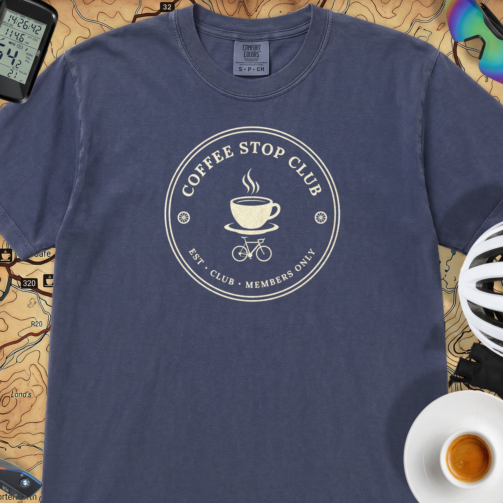 Coffee Stop Club Members Only T-Shirt — Navy