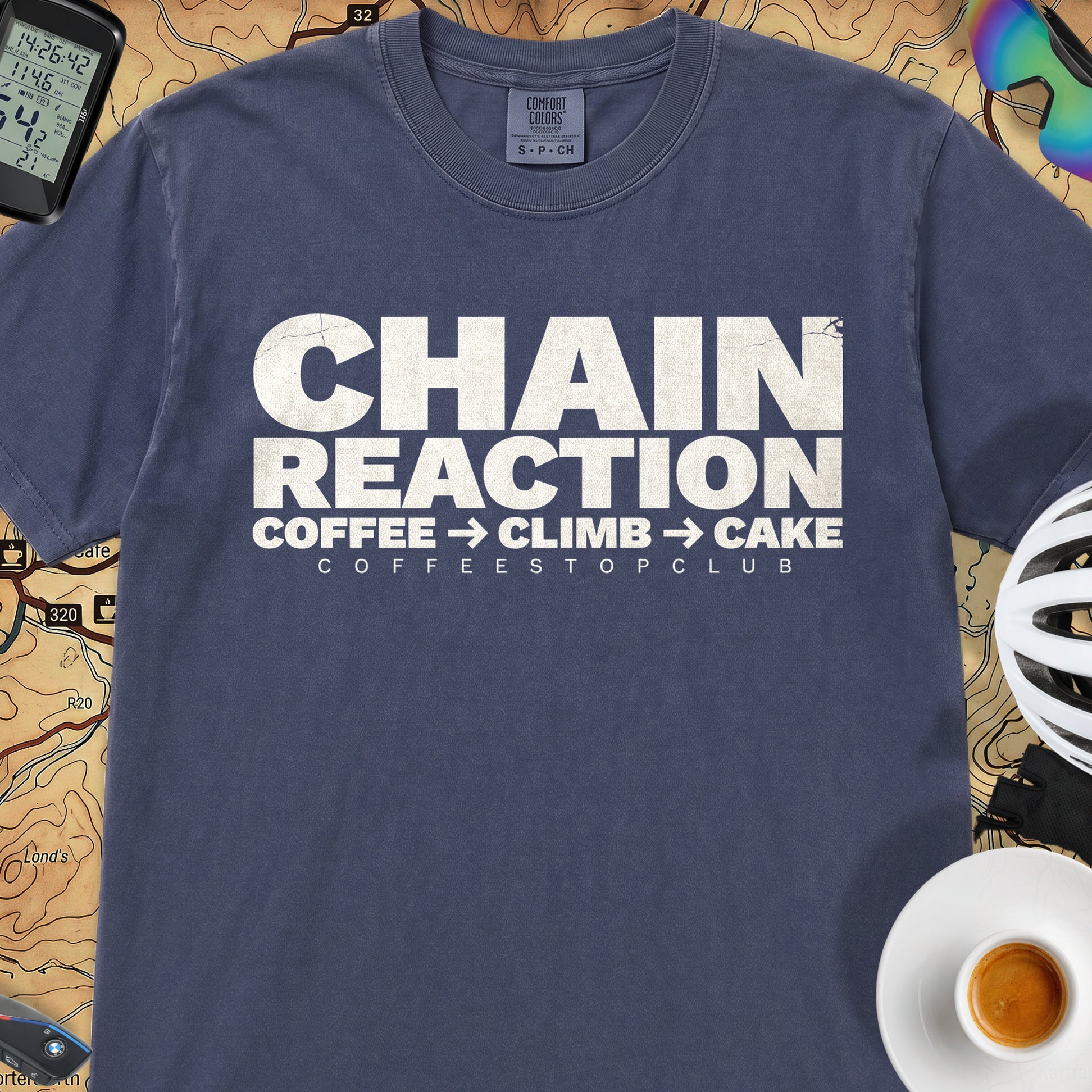 Chain Reaction T‑Shirt — Navy