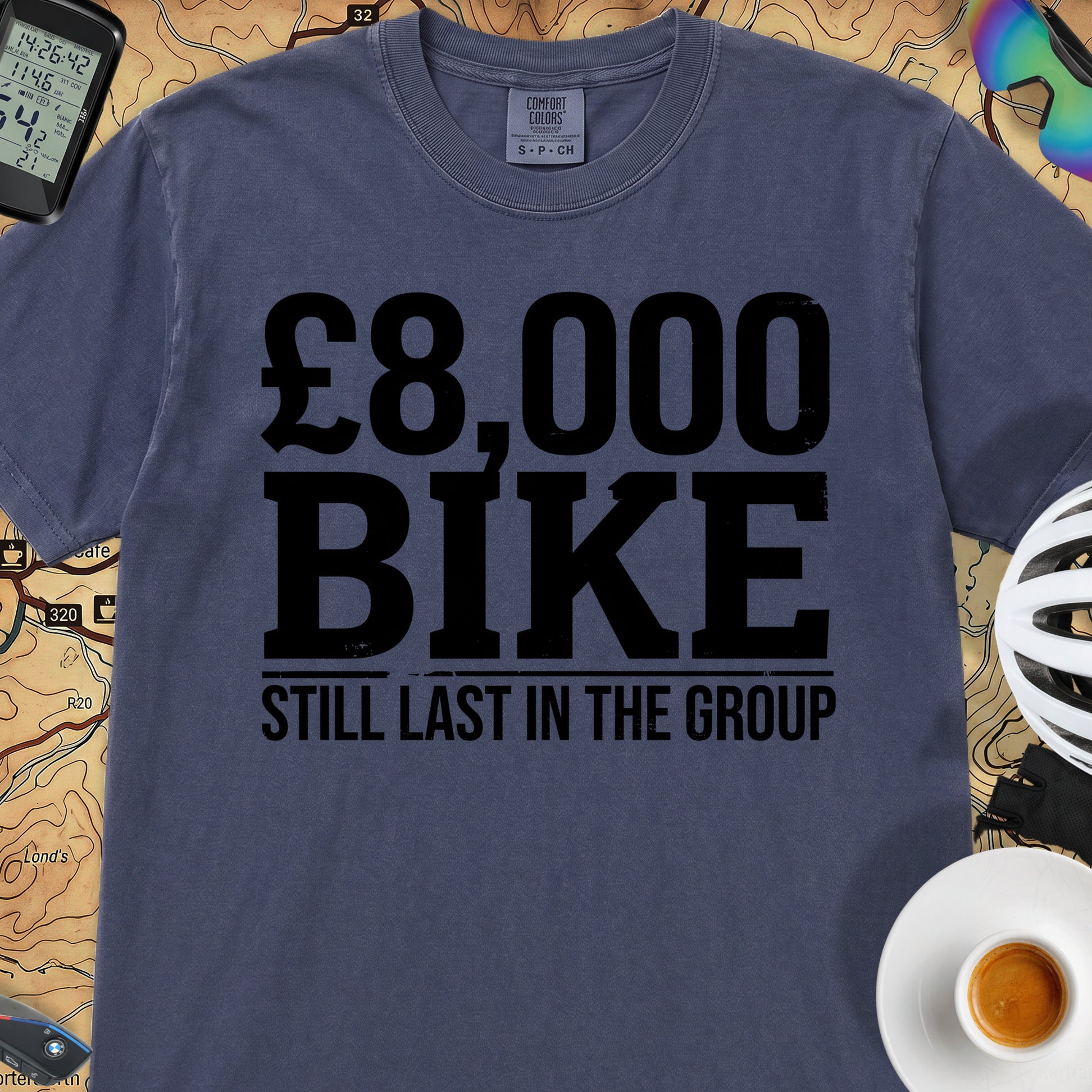 8K Bike Still Last T‑Shirt — Navy