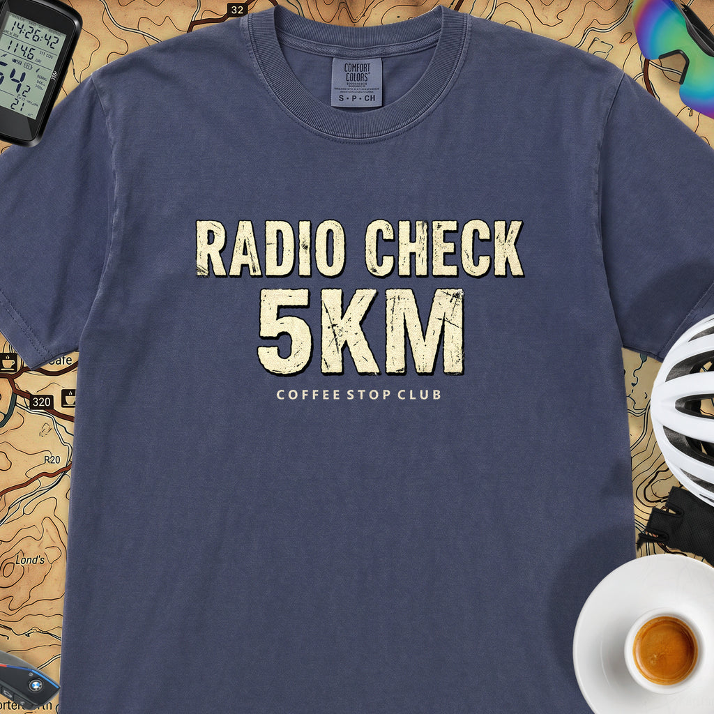 Radio Check 5Km Tour T‑Shirt — Navy