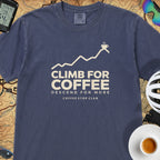 Climb For Coffee T‑Shirt — Navy
